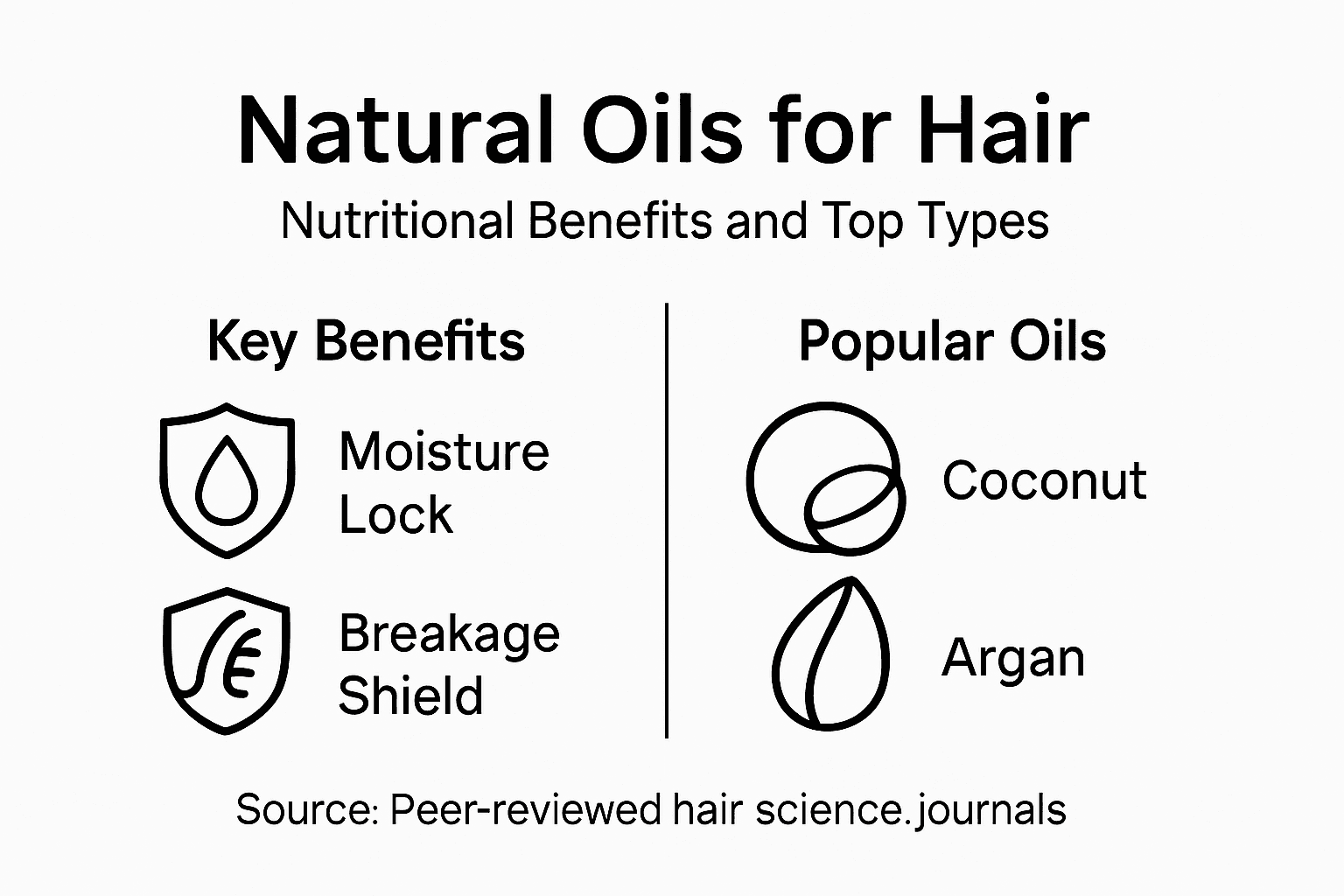 Infographic mapping oils, benefits, and oil types
