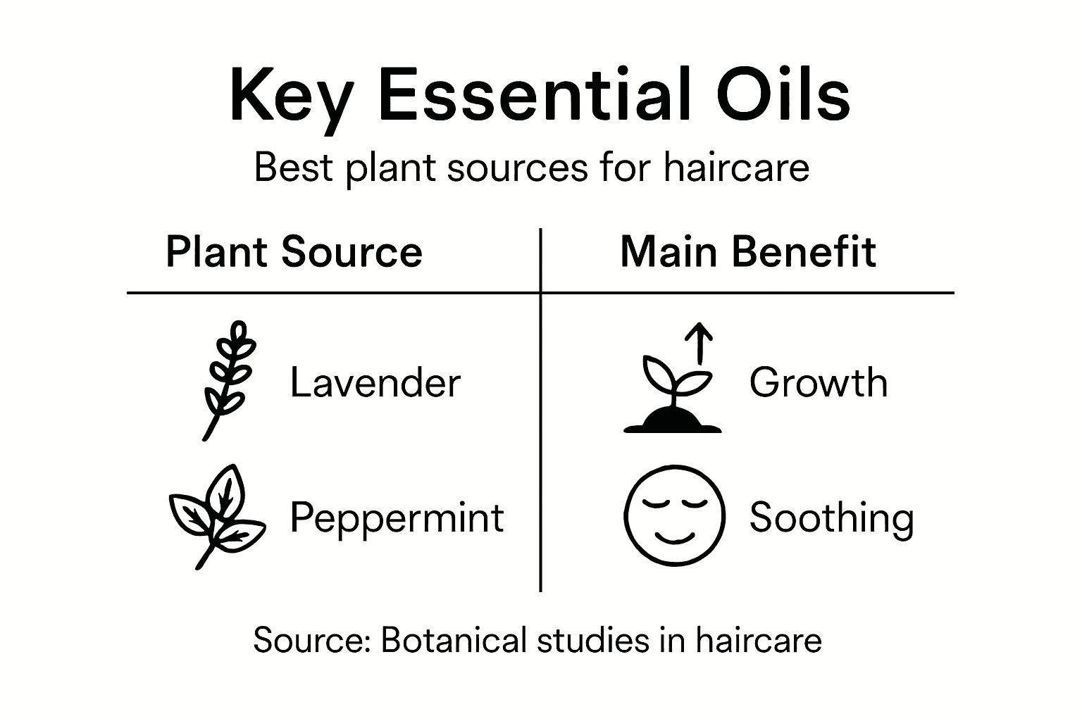 Infographic showing essential oil sources and benefits
