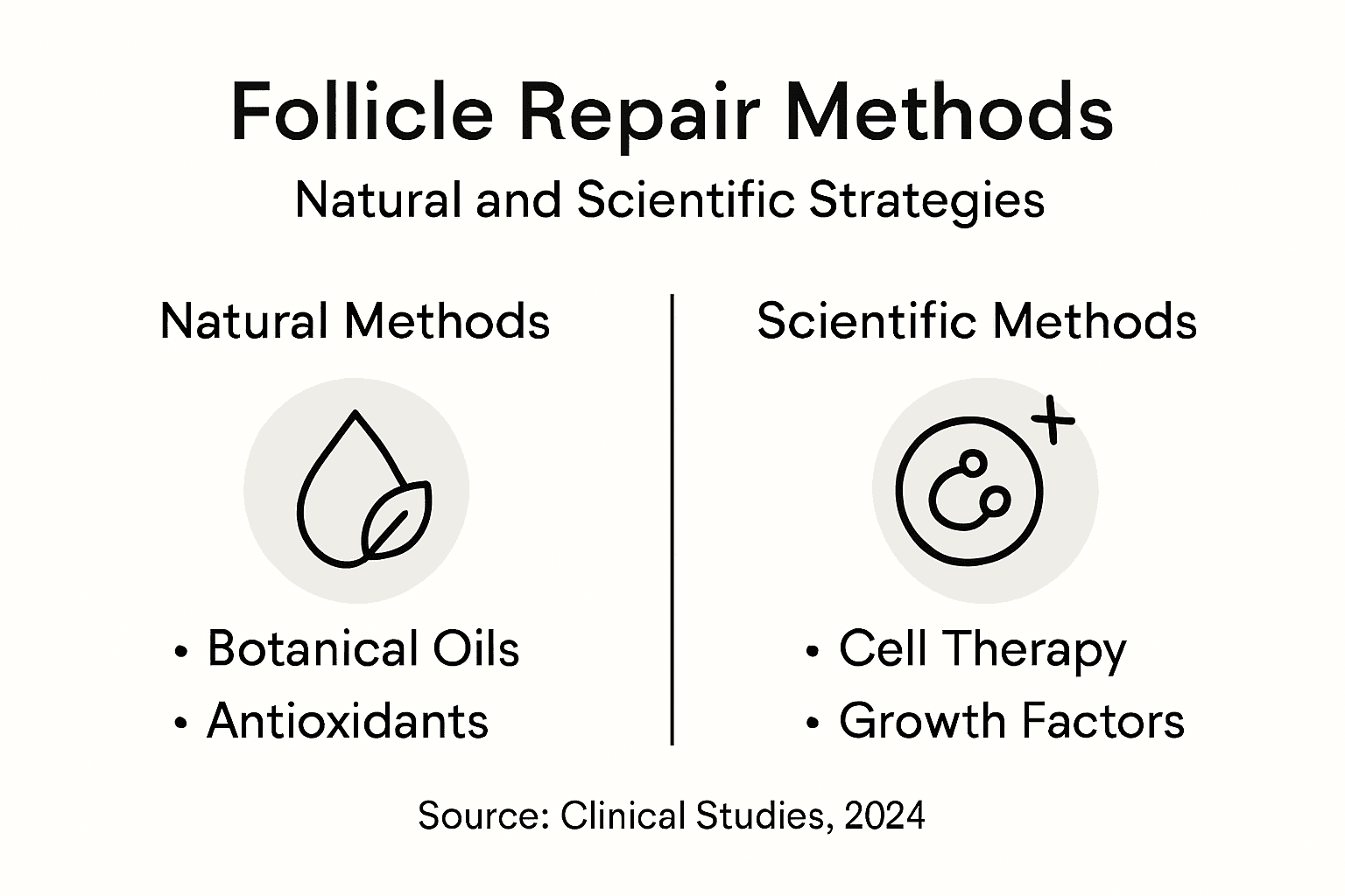 Infographic contrasting natural and scientific repair