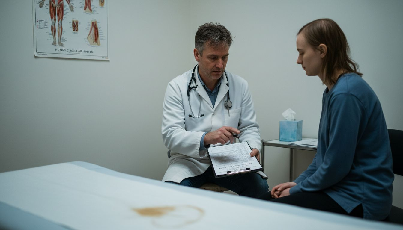 Doctor explaining hair health at clinic