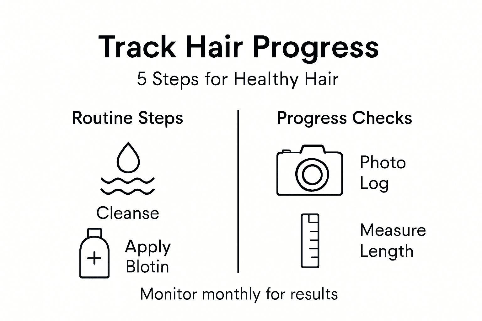 Infographic showing biotin hair routine tracking steps