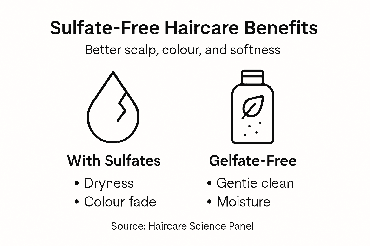 Infographic showing sulfate-free shampoo benefits