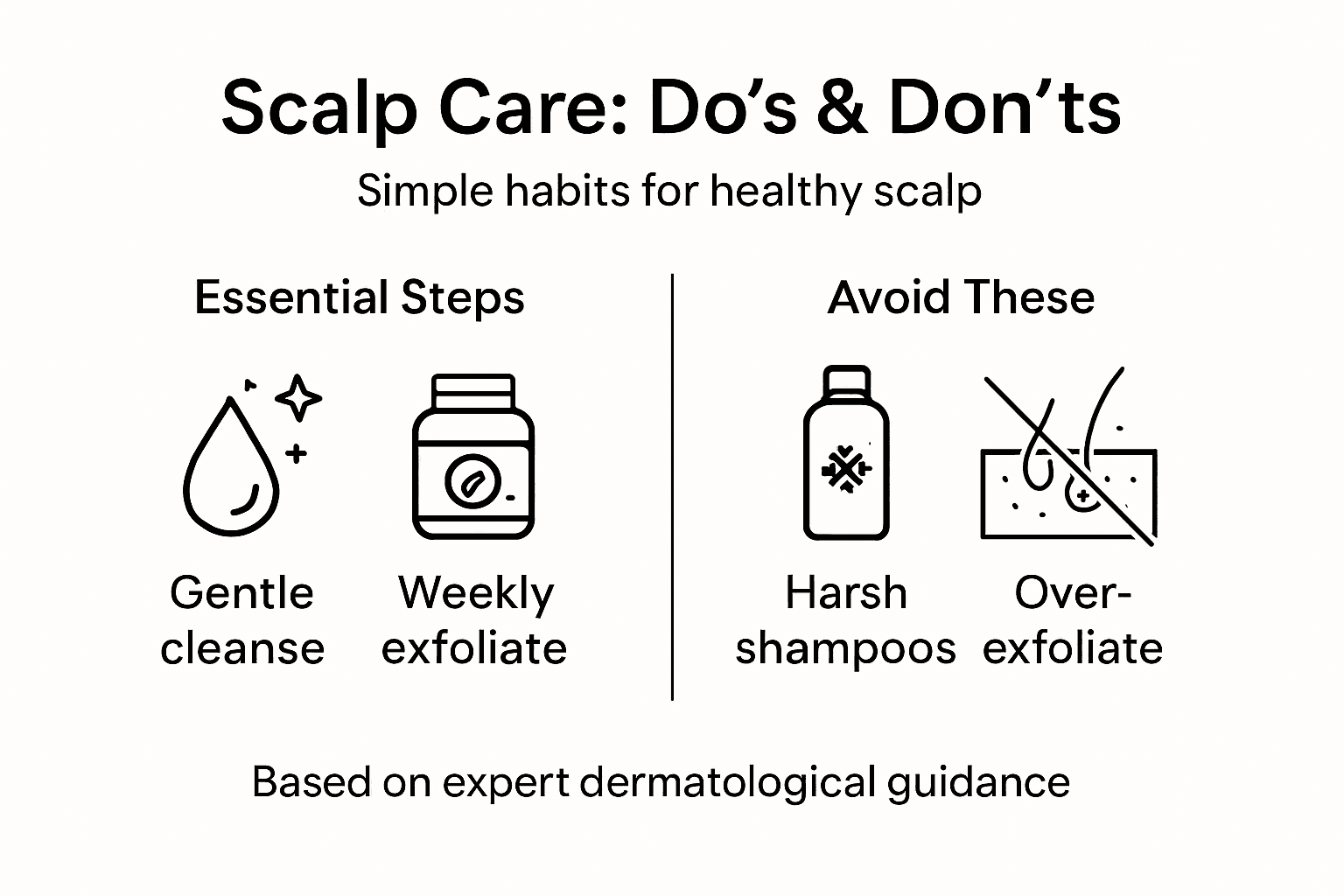 Infographic showing scalp care basics and mistakes