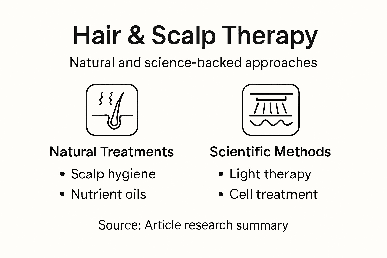 Infographic comparing natural and scientific hair treatments