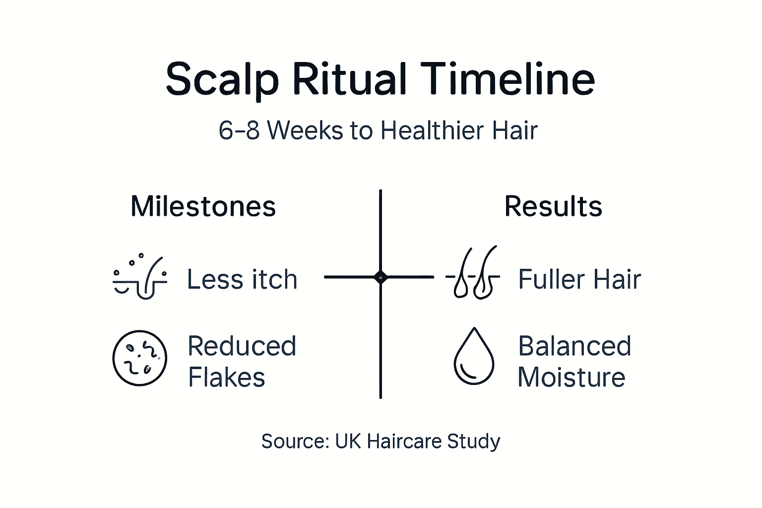 Infographic showing scalp care milestone timeline