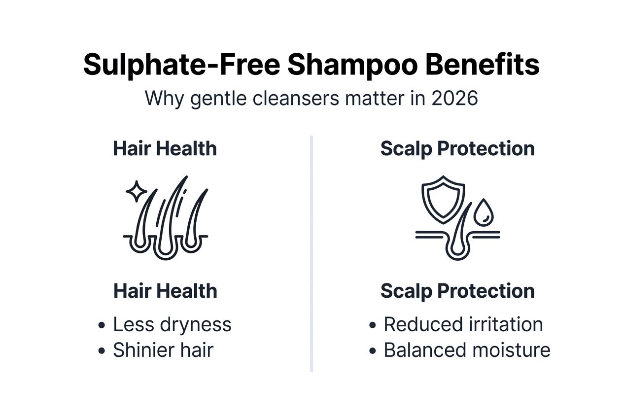 Infographic highlighting sulphate-free shampoo advantages