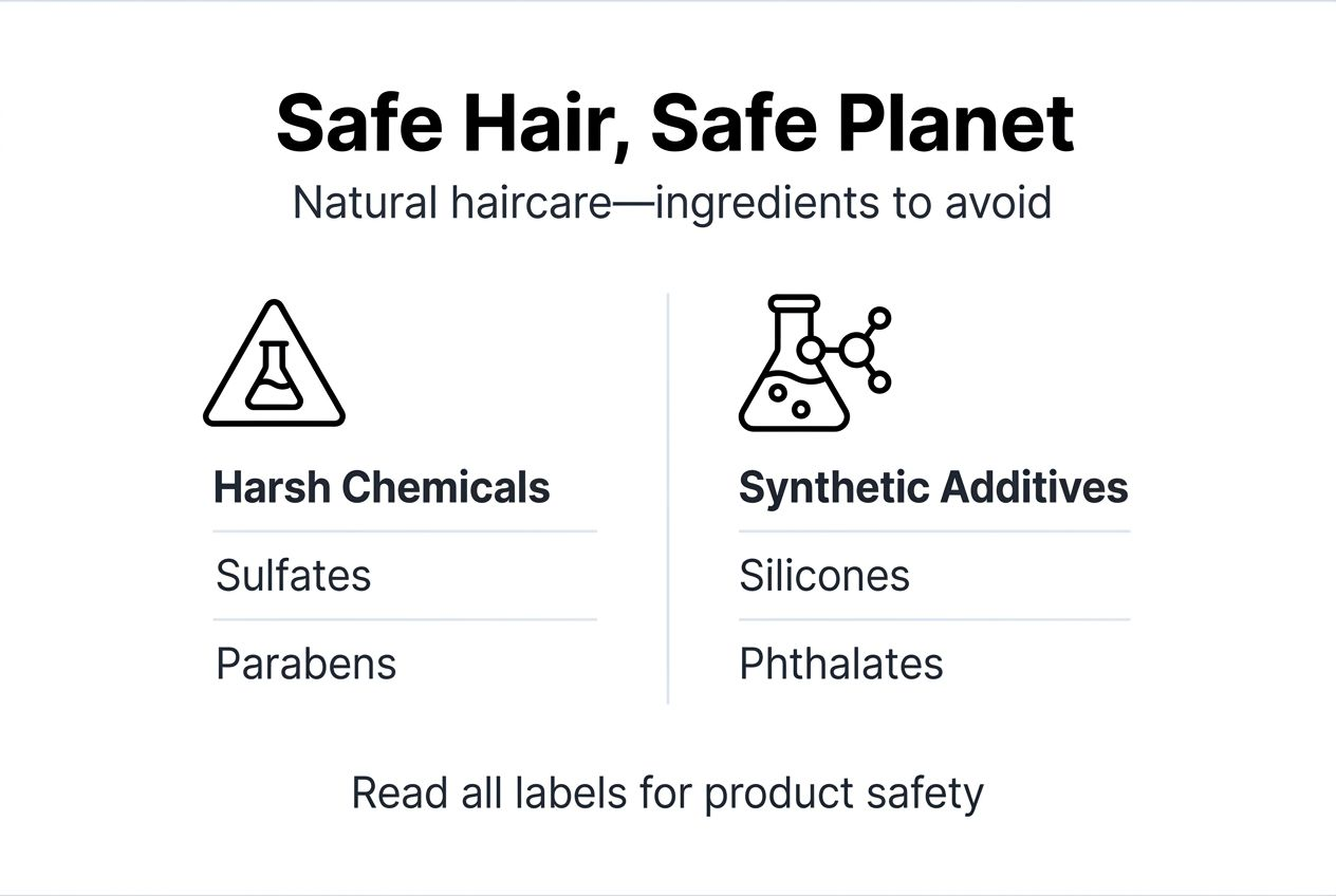 Infographic showing haircare ingredients to avoid