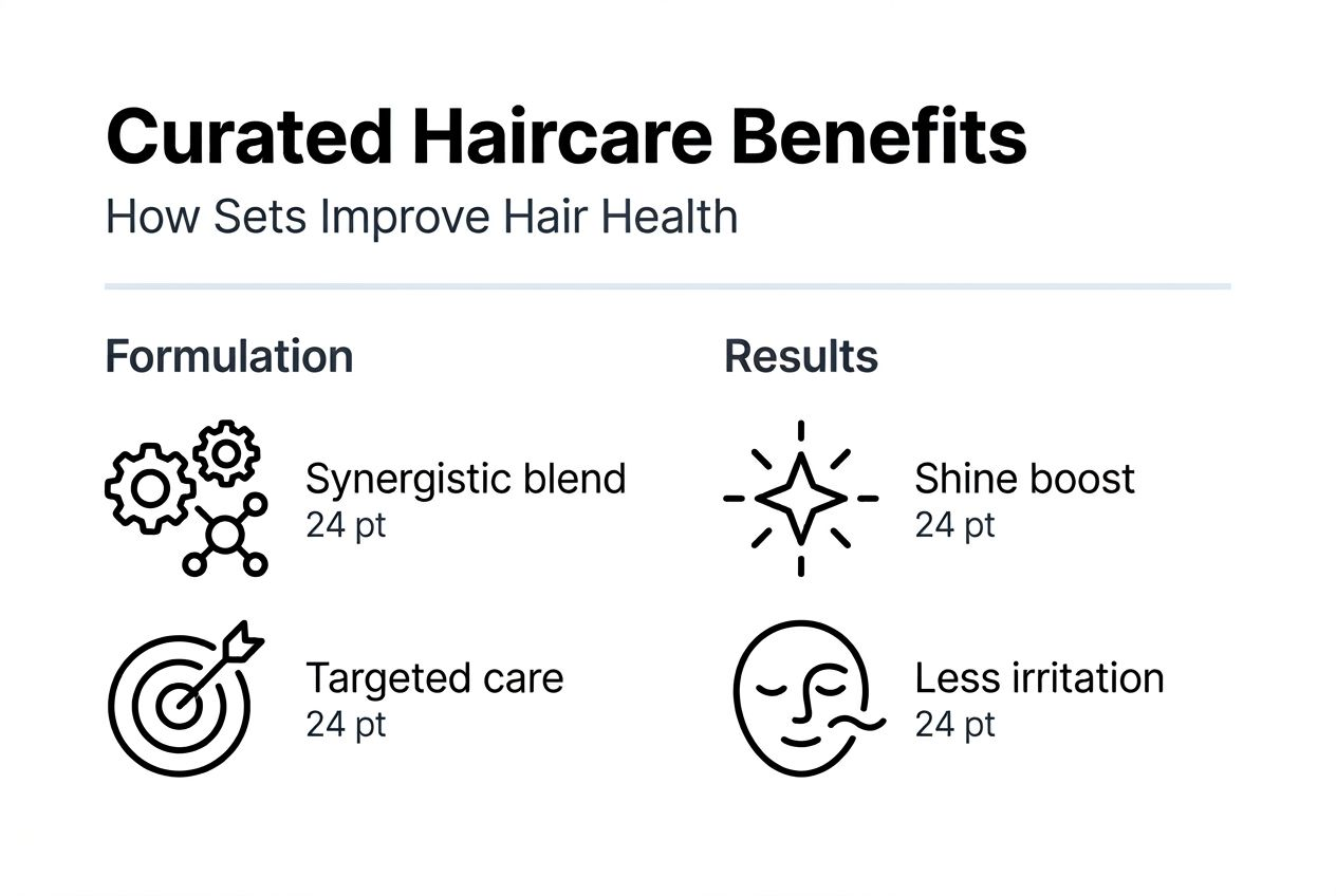 Infographic on curated haircare set benefits