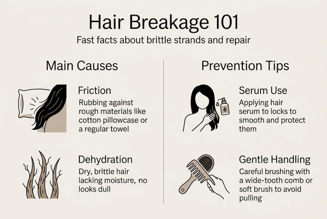 Infographic on hair breakage causes and prevention