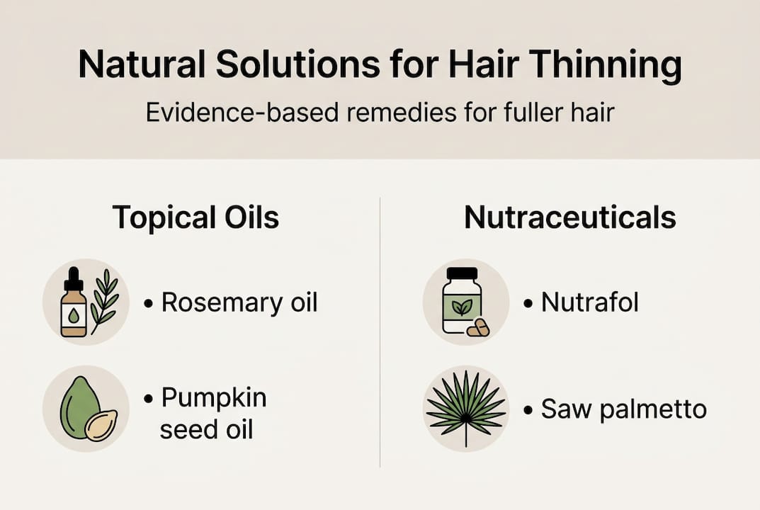 Infographic of natural hair thinning remedies
