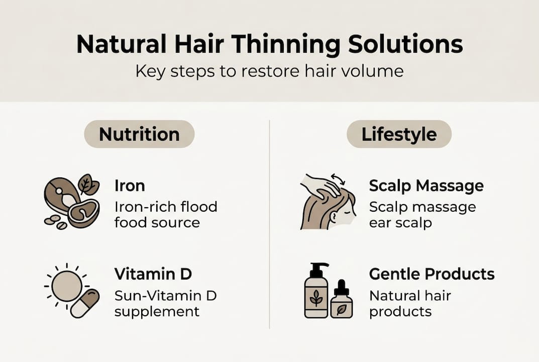 Infographic of natural hair thinning solutions