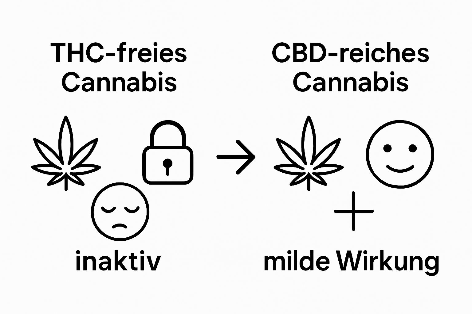 Gegenüberstellung: Cannabis ohne THC und Sorten mit hohem CBD-Gehalt auf einen Blick