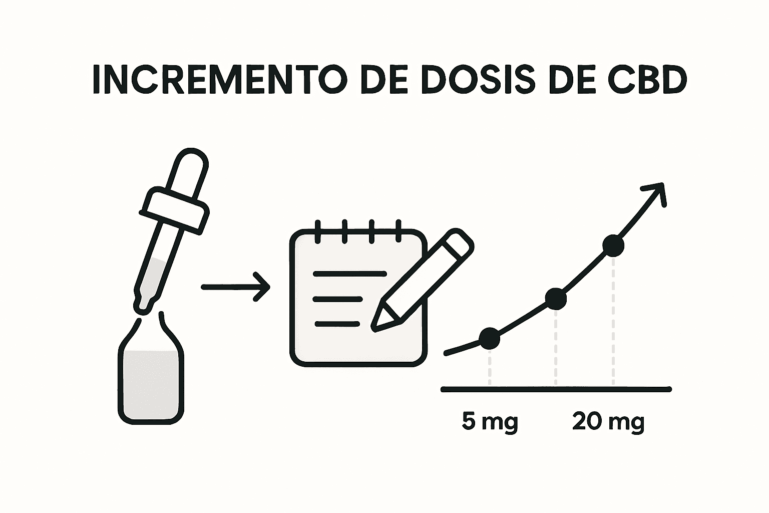 Guía visual para aumentar la dosis de CBD de forma progresiva