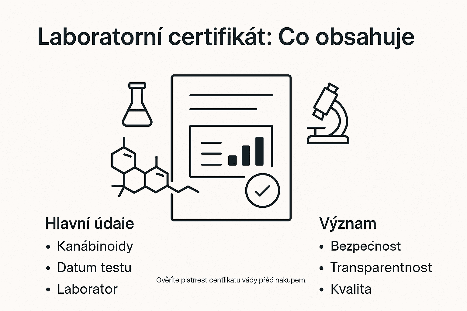 Přehled: laboratorní osvědčení o kvalitě kanabinoidního přípravku