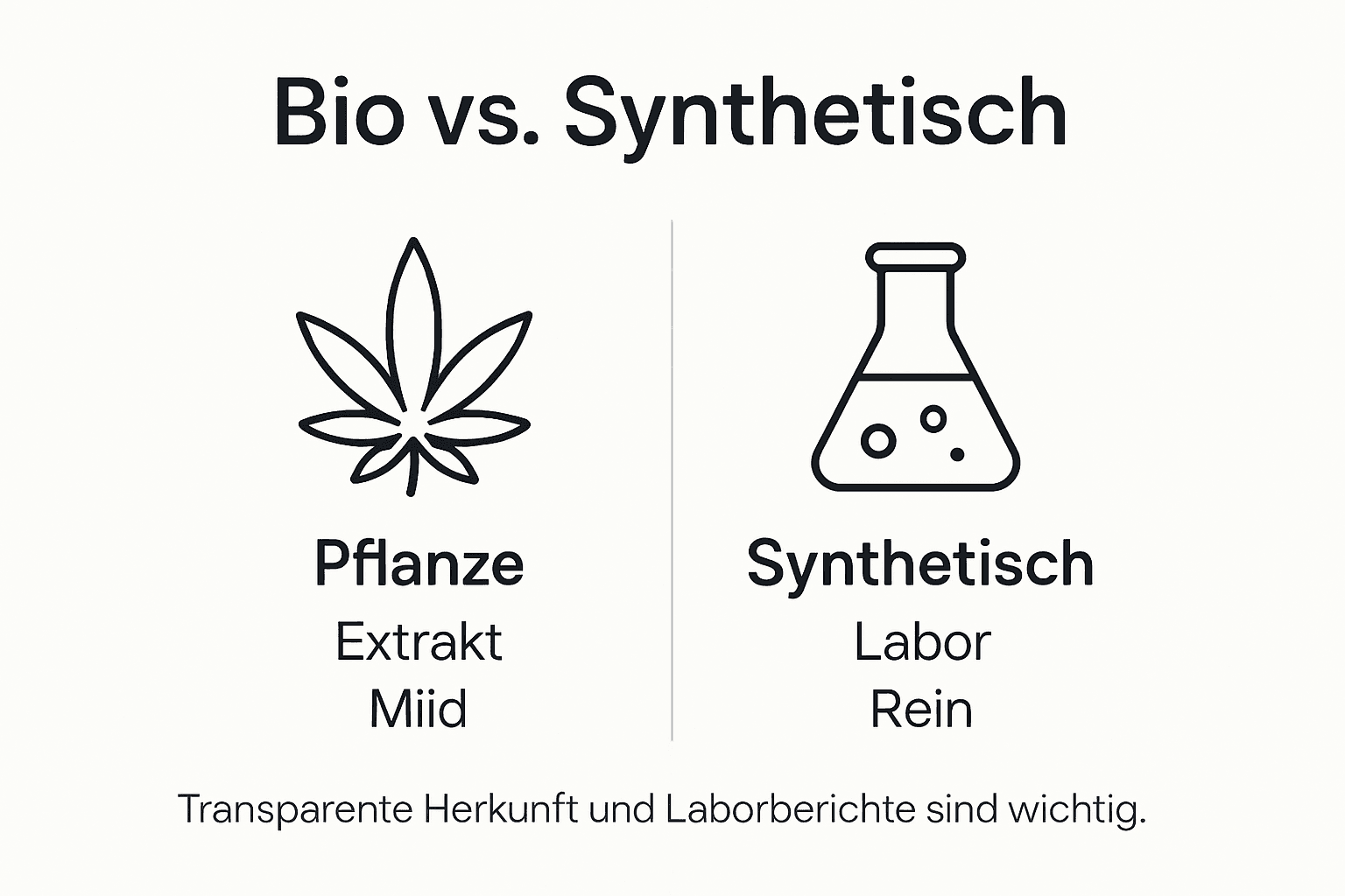 Infografik: Gegenüberstellung von natürlichen und synthetischen Cannabinoiden