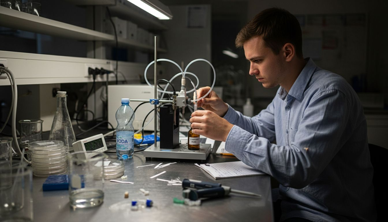 Laborant právě připravuje test na účinky CBDA.