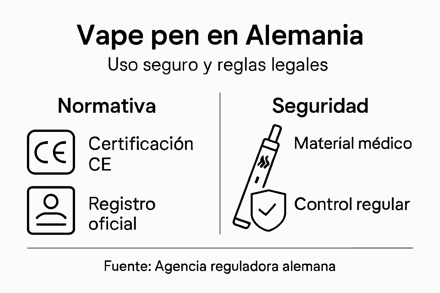 Infografía sobre la normativa y las medidas de seguridad en el uso de cigarrillos electrónicos