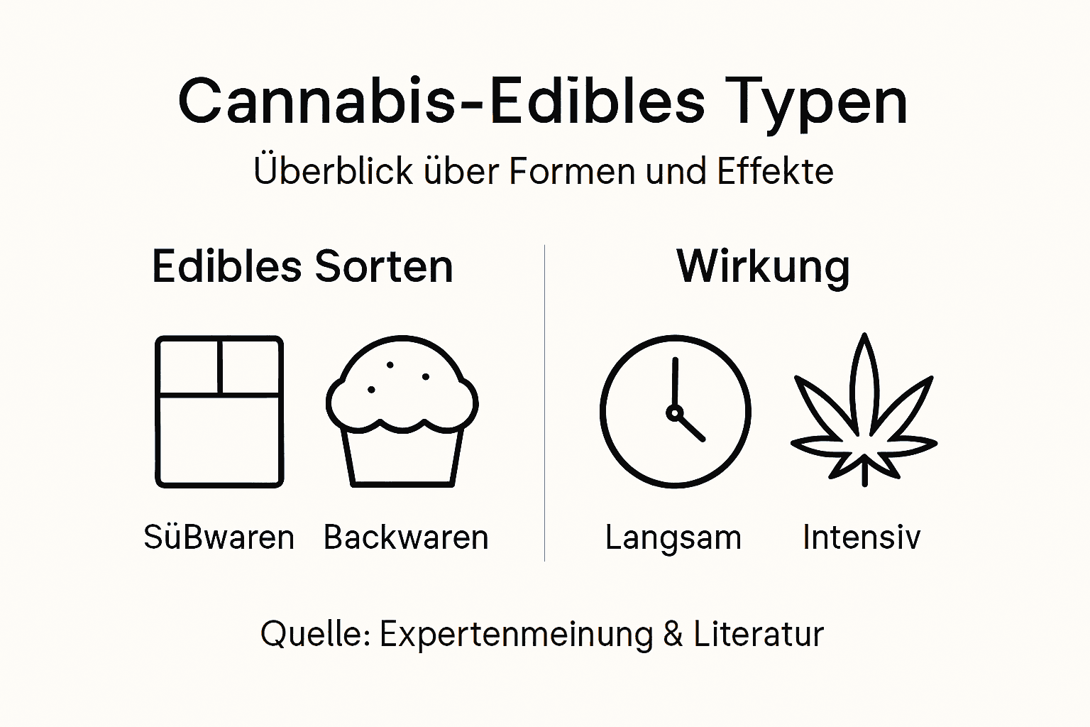 Übersicht: Verschiedene Arten von Edibles und ihre Wirkungen im Vergleich