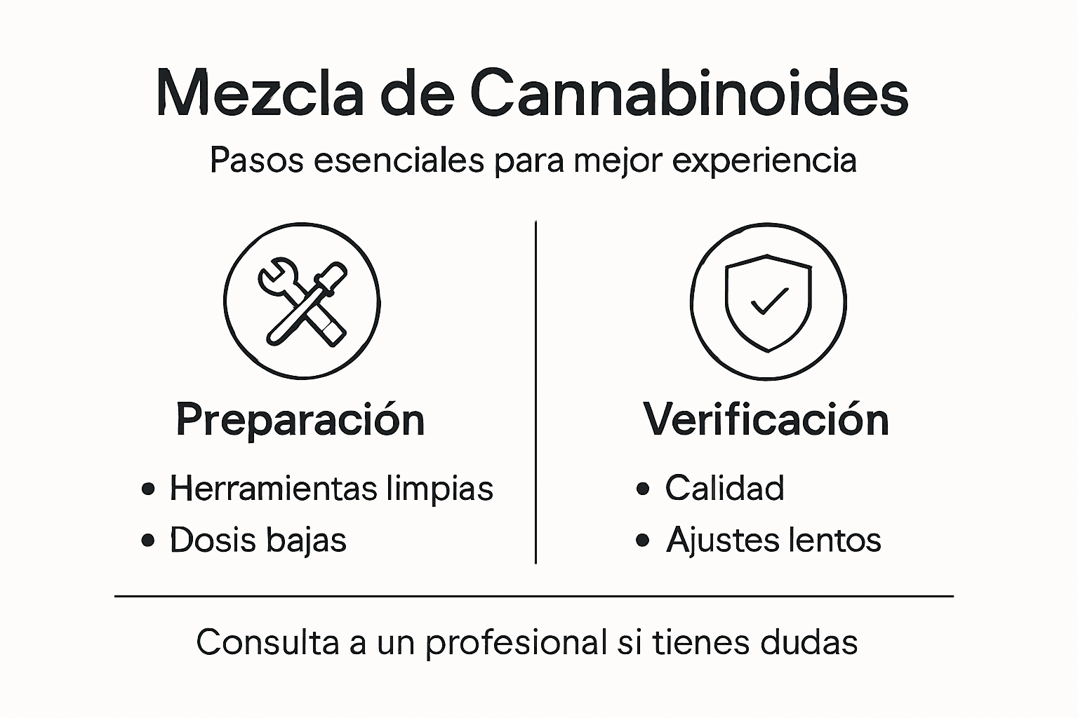 Infografía: pasos clave para combinar cannabinoides