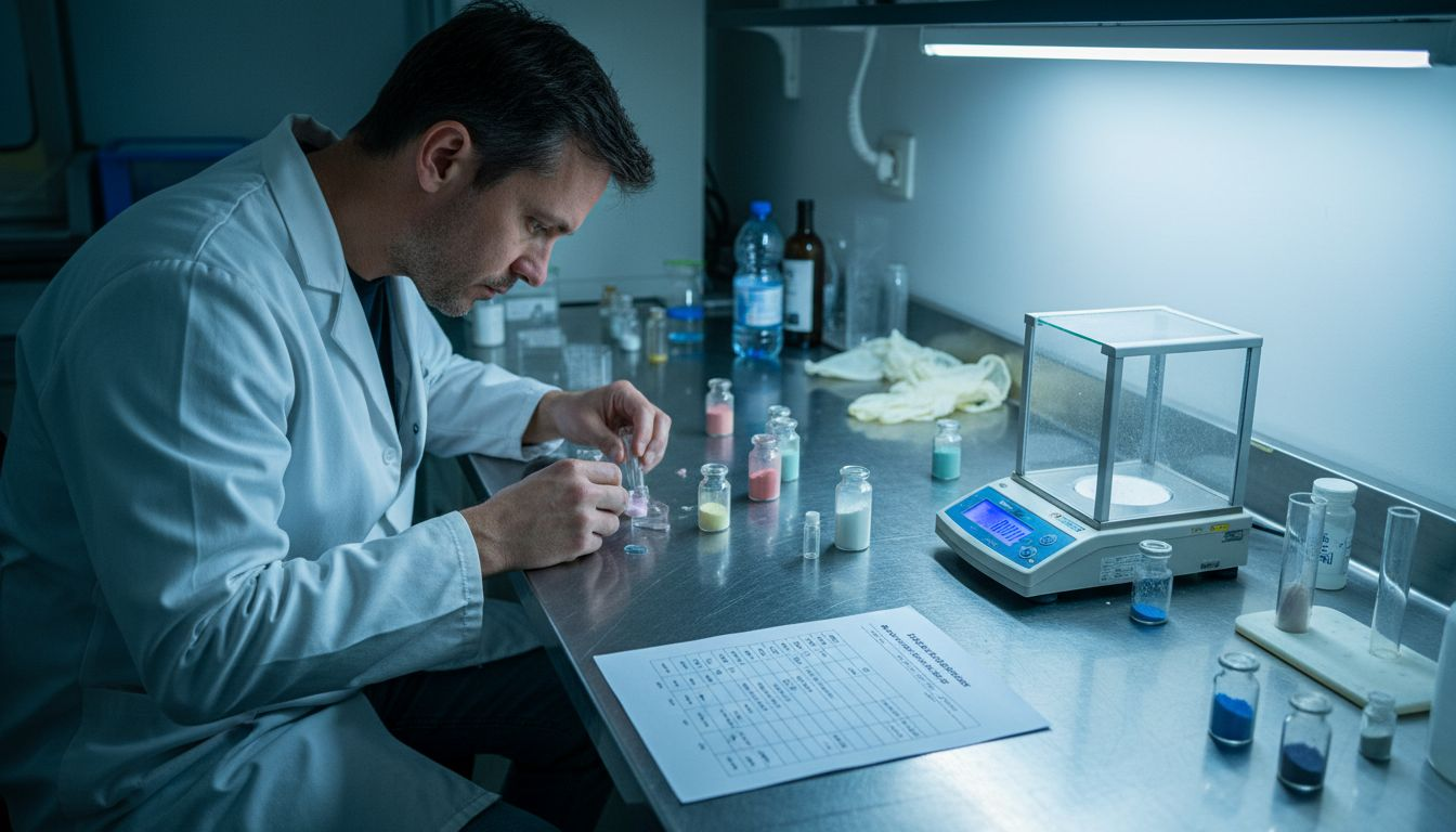 Especialista evaluando la composición del cannabis