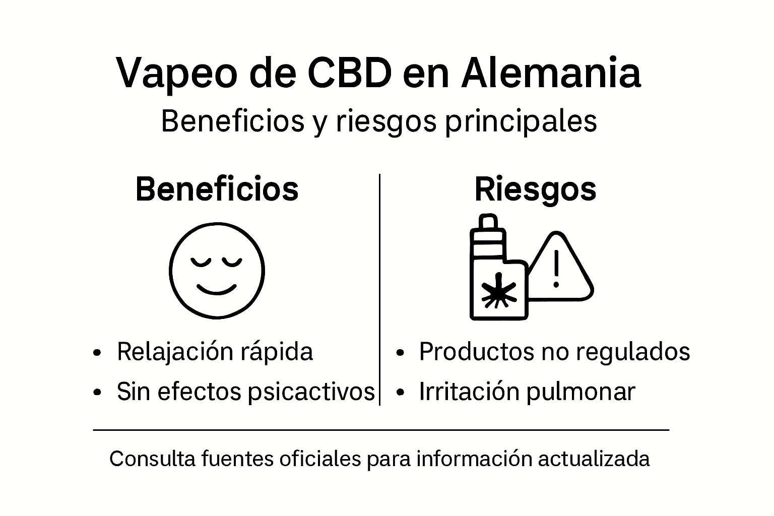 Guía visual sobre las ventajas y posibles riesgos de vapear CBD