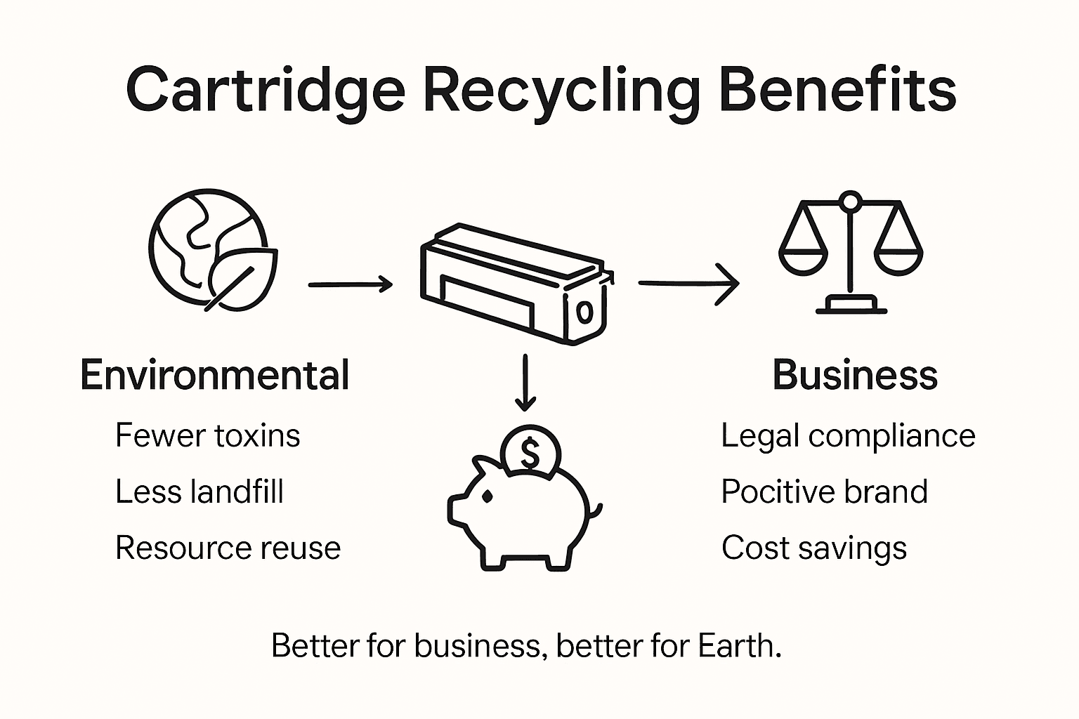 Infographic summarizing business recycling benefits