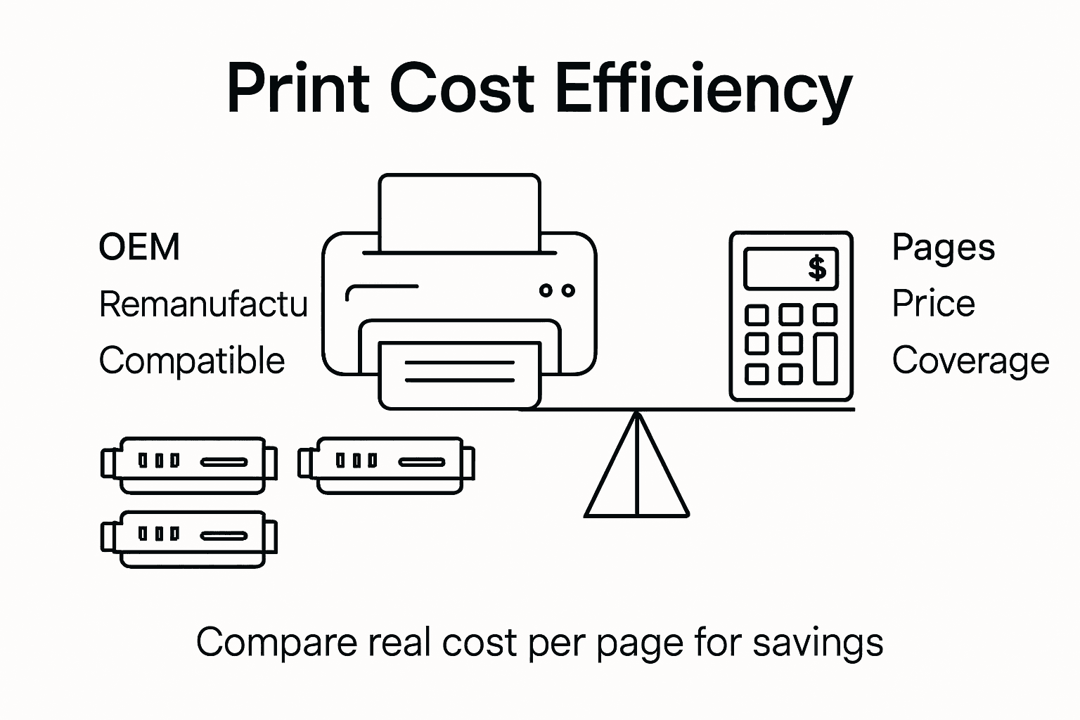 Infographic on toner cost-per-page and efficiency