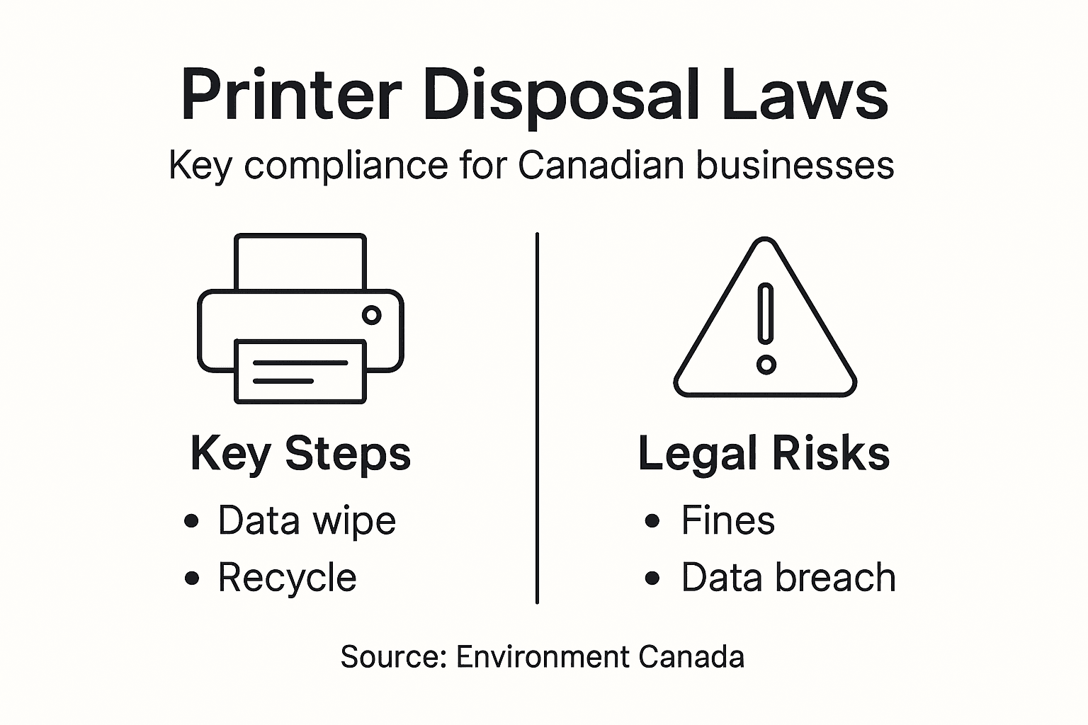 Infographic on printer disposal laws and risks
