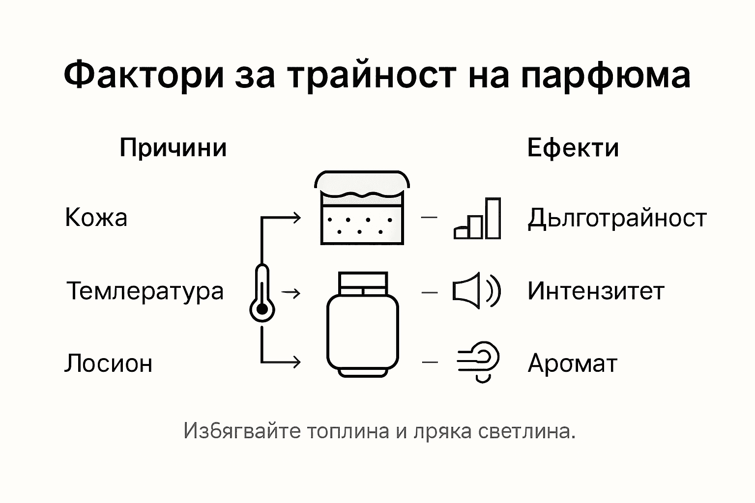 Инфографика: Какво влияе на трайността на парфюма
