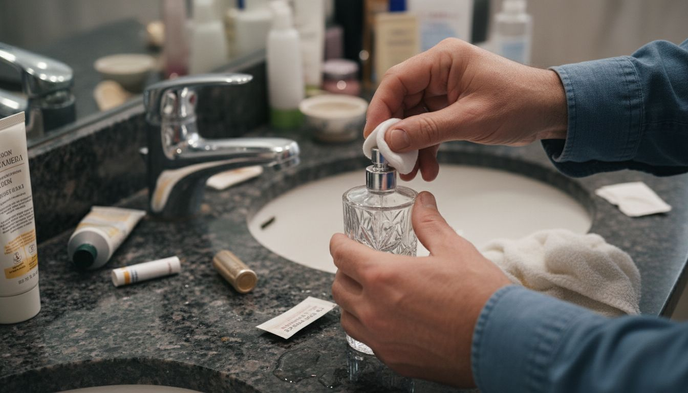 Почистване на пръскалката и бутилката на парфюма