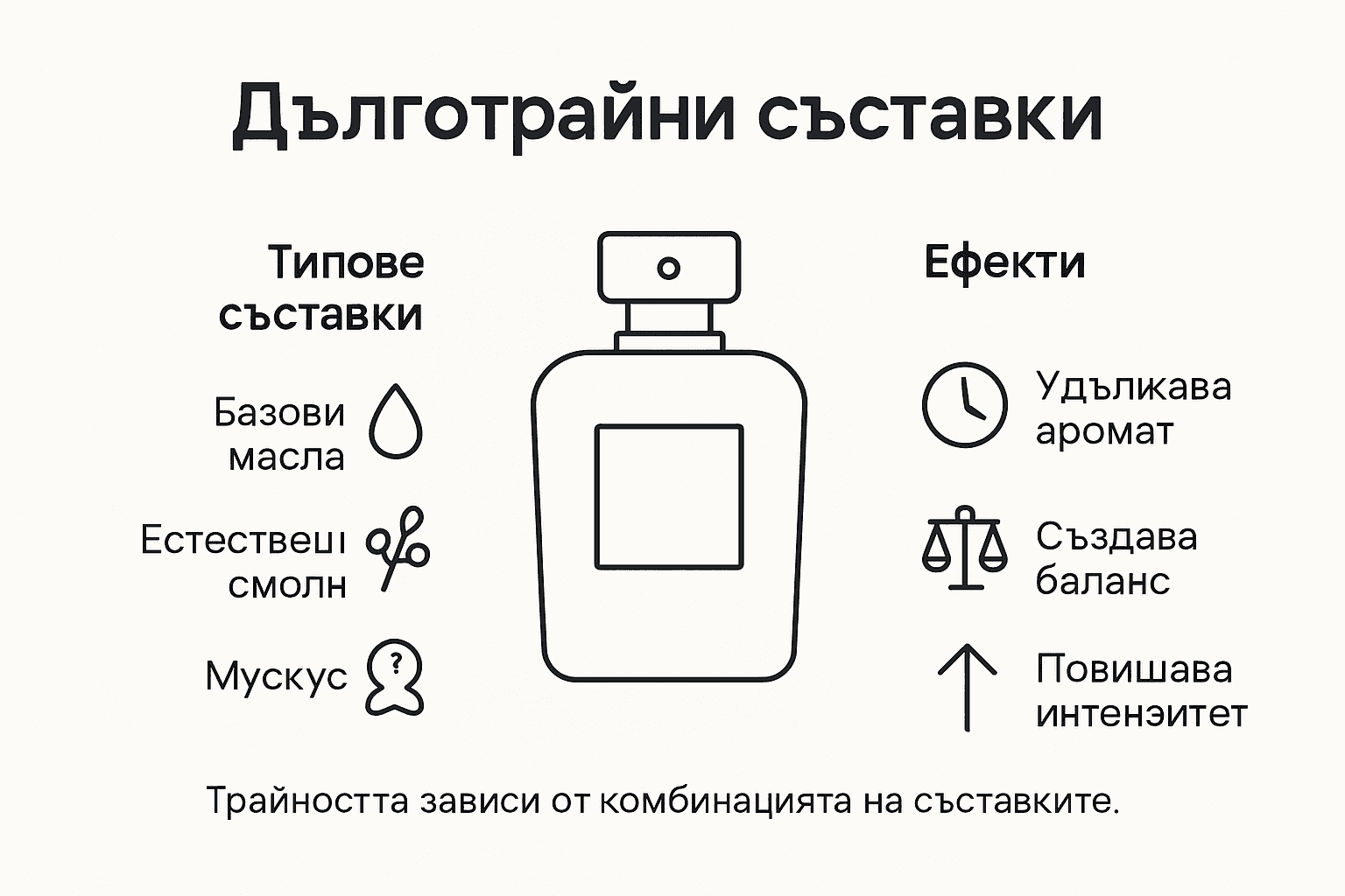 Инфографика: Кои са ключовите съставки за парфюм, който трае цял ден