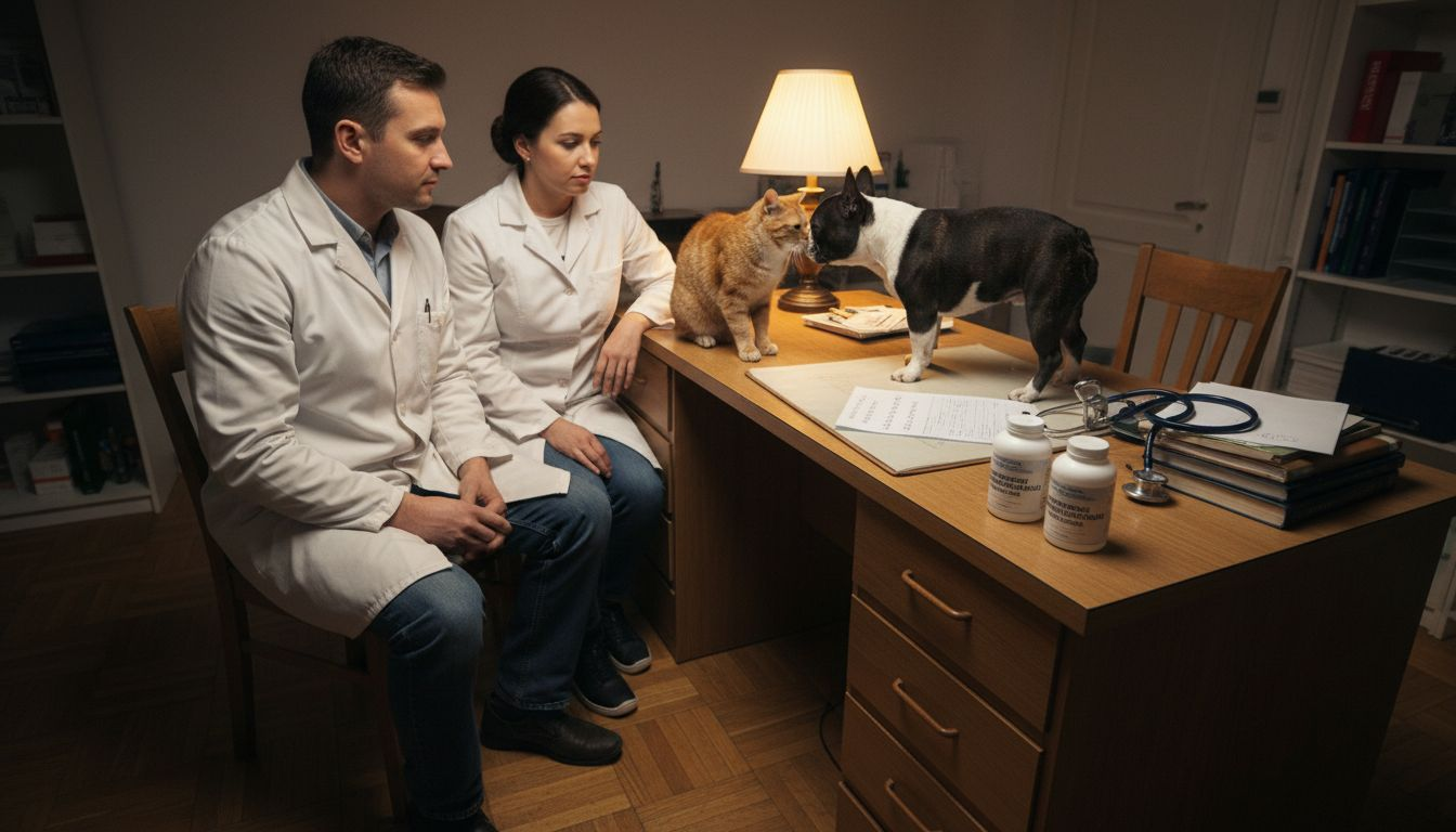 Ветеринарни лекари следят поведението на животни, когато са изложени на феромони.