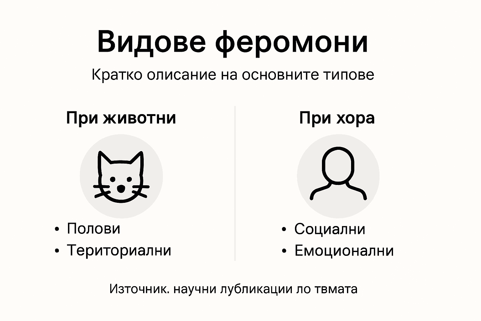 Инфографика: различните видове феромони и тяхното въздействие
