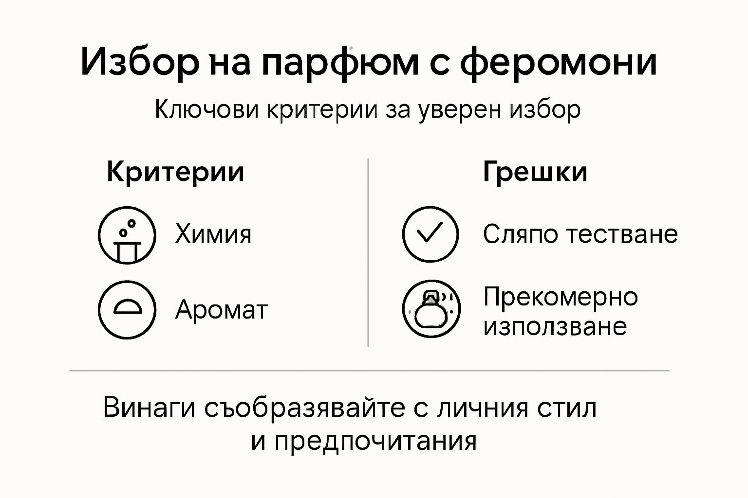 Графика с важни съвети как да изберем подходящ феромонен парфюм