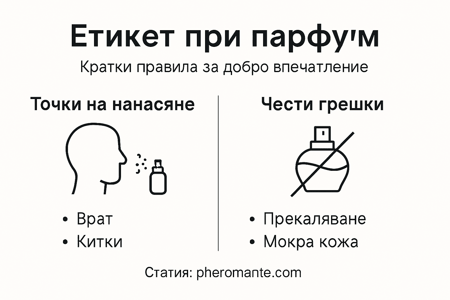 Инфографика с полезни съвети и правила за правилно използване на парфюми