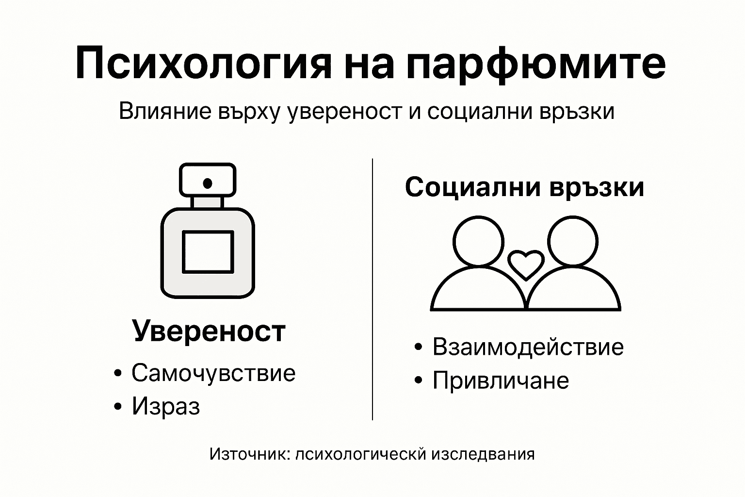 Инфографика: Как ароматът на парфюма влияе на самочувствието и отношенията ни с другите