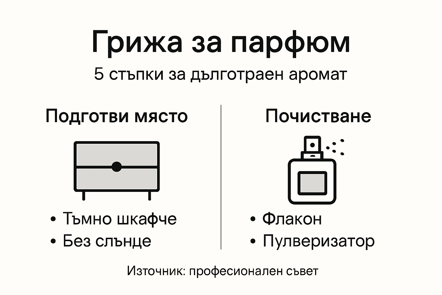 Инфографика: Как да се грижим правилно за парфюма си – полезни стъпки и съвети