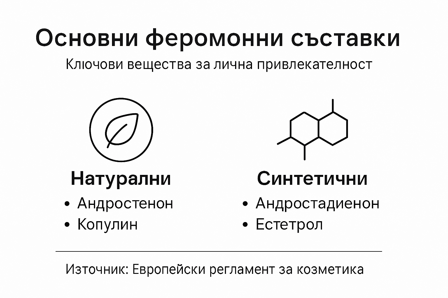 Графика с най-важните съставки на феромоните