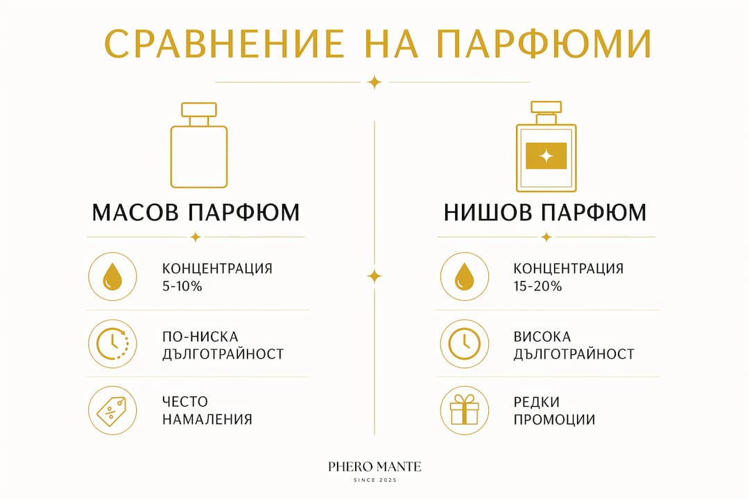 Инфографика: Какви са разликите между масовите и нишовите парфюми?