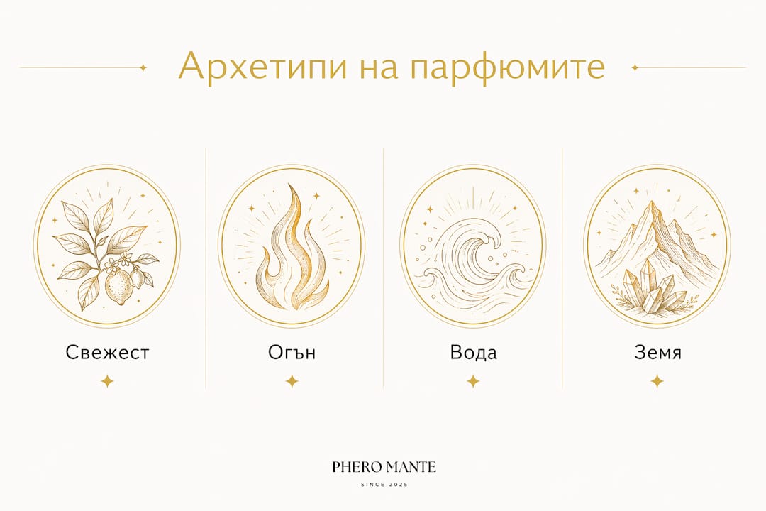 Визуален гид на най-популярните парфюмни аромати и техните архетипи
