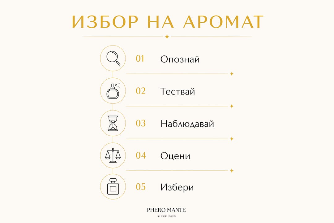 Инфографика: пет лесни стъпки към идеалния аромат