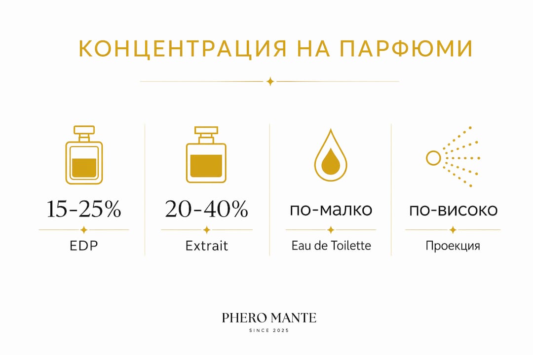 Инфографика: Каква е разликата между различните видове парфюми и тяхната концентрация