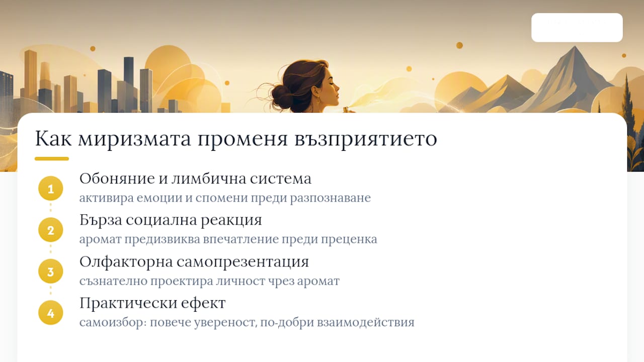 Защо миризмата променя начина, по който ви възприемат — overview diagram