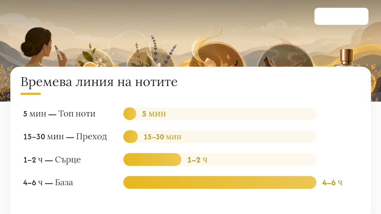 Схема с последователни стъпки за тестване на нишови парфюми