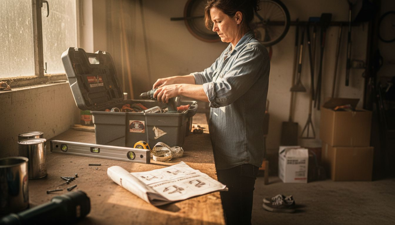 Een vrouw legt gereedschap klaar om aan de slag te gaan met een installatie.