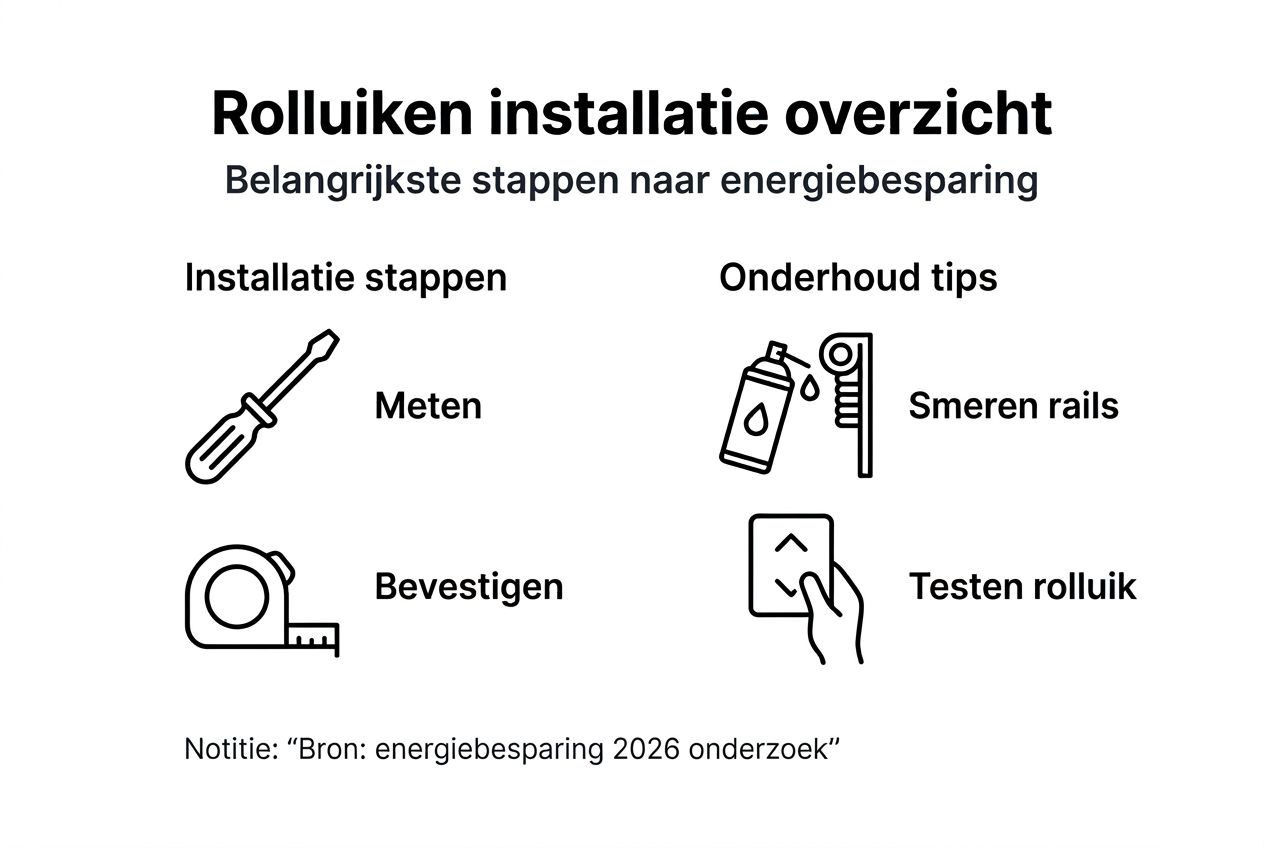 Infographic: checklist voor correcte rolluik installatie en preventief onderhoud in West-Vlaanderen