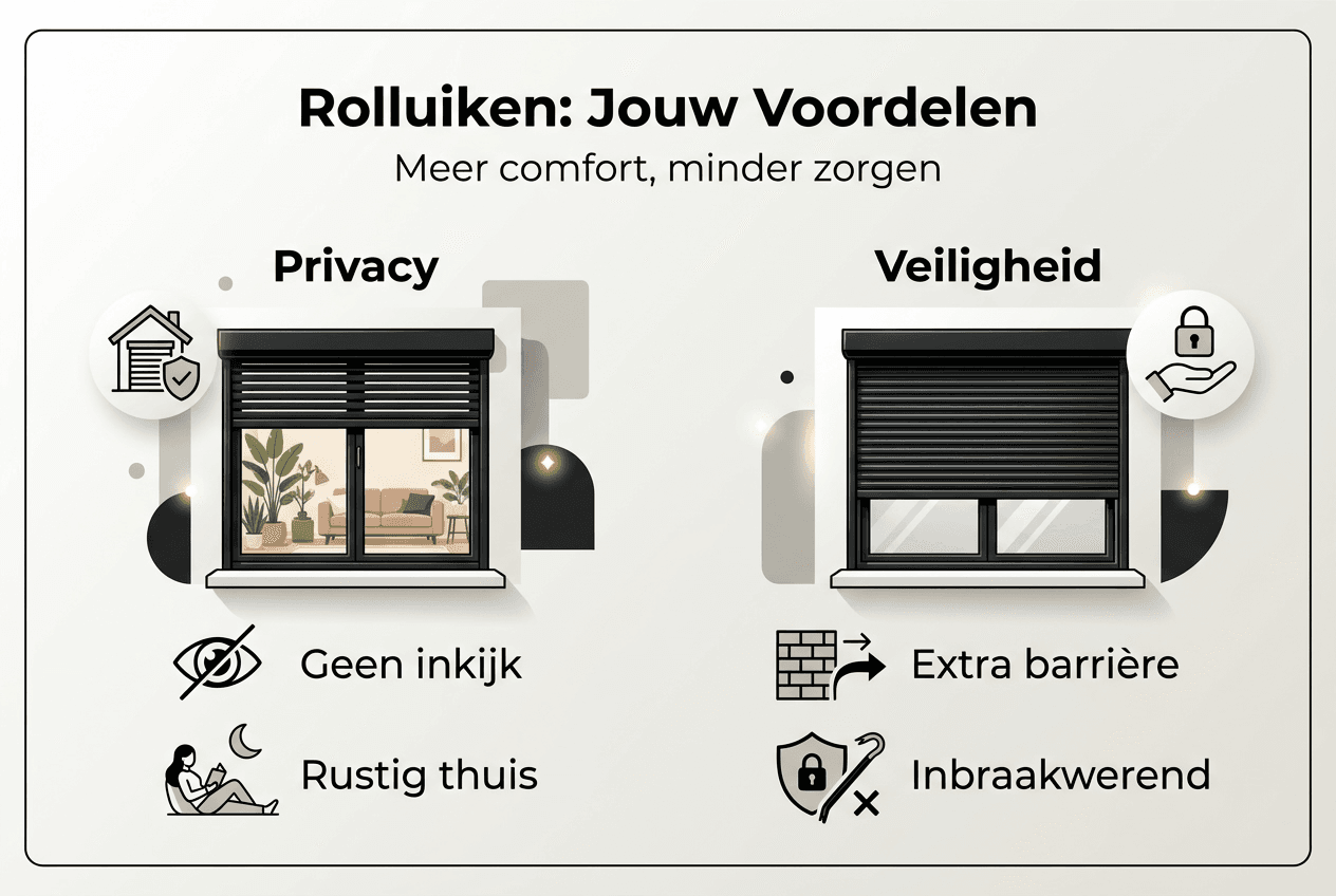 Infographic: Waarom kiezen voor rolluiken? Optimale privacy en extra veiligheid