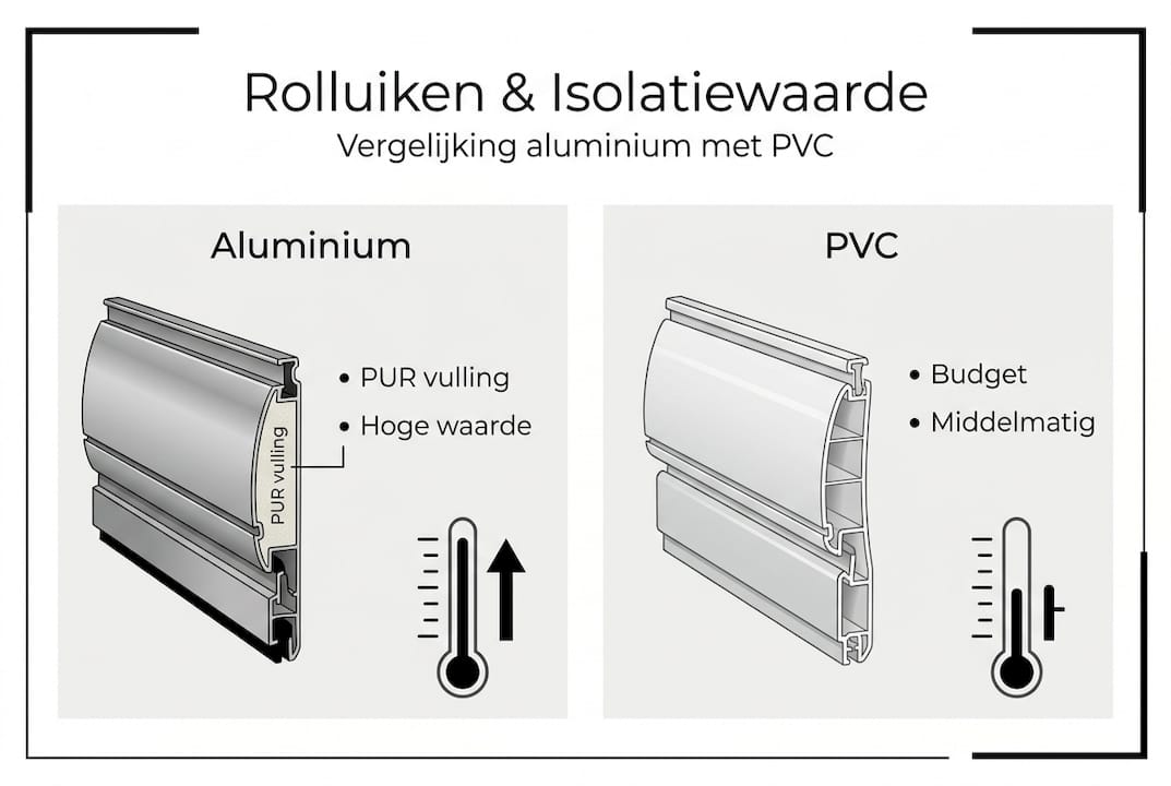 Infographic: isolatiewaarde van aluminium versus pvc rolluiken
