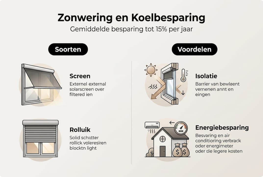 Overzicht: verschillende soorten zonwering en hoe je ermee kunt besparen