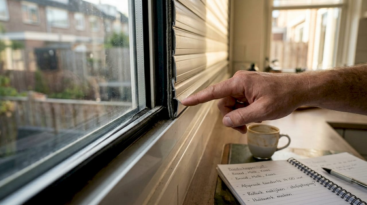 Rolluiklamellen met rubberen geleiders aan de zijkanten voor extra soepel en geruisloos openen en sluiten.